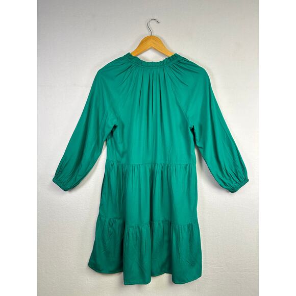 Woman's Green Long Sleeve Dress - Size XS Winter Holiday Feminine - Picture 7 of 10